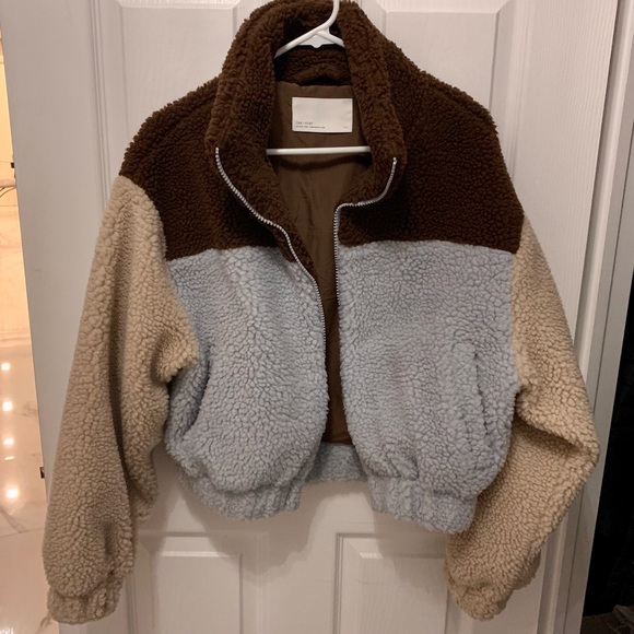 Oak & Fort - Colour Block Sherpa Jacket - Picture 11 of 12